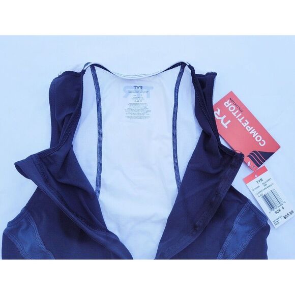 TYR Triathlon Women's Black White Singlet Tank SCFX6A Tri Competitor Size S - Picture 7 of 11